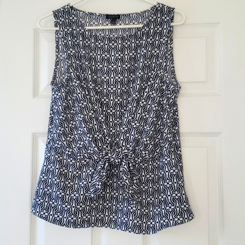 Talbots front tied sleeveless top